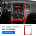Real Carbon Fiber Sticker For Dodge Durango 2014-2020 Central Control Panel Navigation Car Cover Interior Trim Accessories