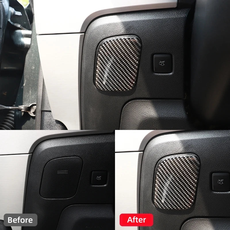 For Ford Mustang GT 2015-2021 Carbon Fiber Car Main Driver Storage Box Decoration Cover Sticker Decal Car Interior Accessories