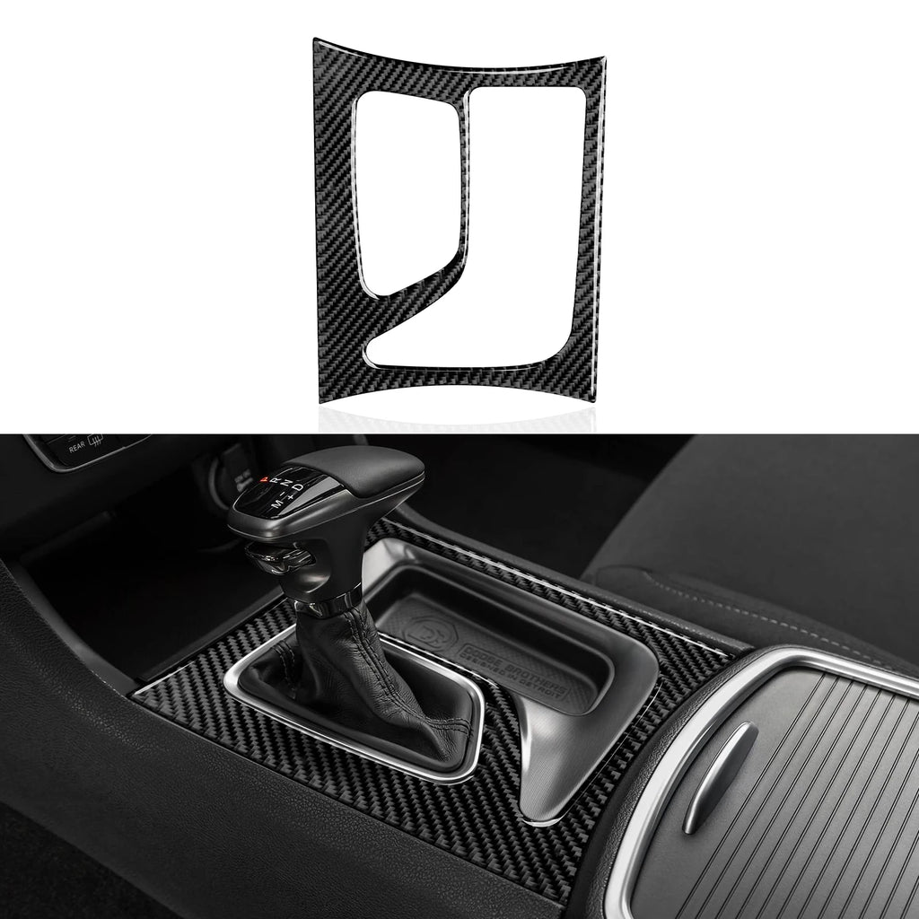 For Dodge Charger (2011-2023) Car Center Console Gear Shift Panel Soft Carbon Fiber Interior Sticker Trim Accessories Set Kit