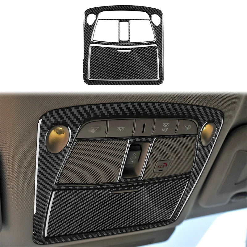 Inner Roof Reading Lifht Frame Car Accessories Interior Cover Trim Modification For INFINITI Q50 2014-2020 Carbon Fiber Sticke