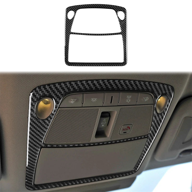 Inner Roof Reading Lifht Frame Car Accessories Interior Cover Trim Modification For INFINITI Q50 2014-2020 Carbon Fiber Sticke