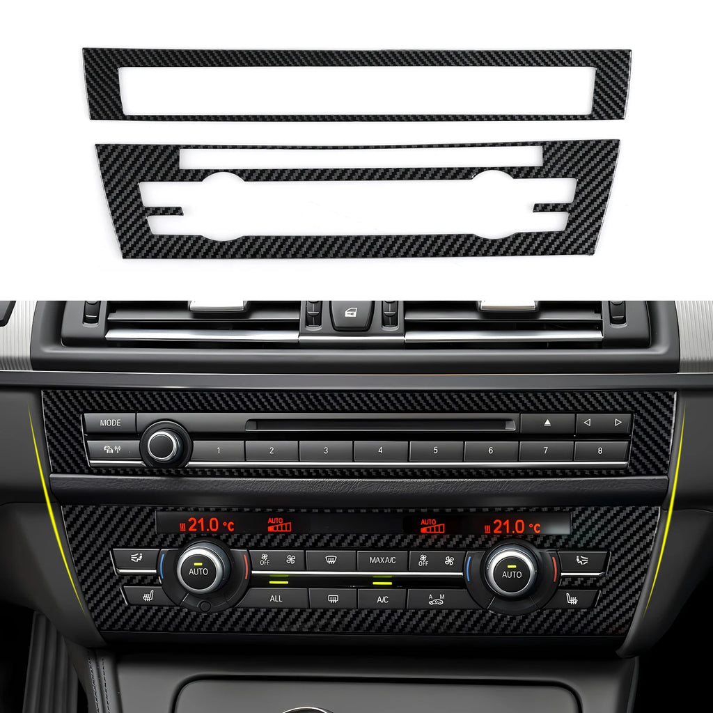 For BMW 5 series F10 F11 (2010-2016) Trim Accessories. Car Center Console Dashboard Gear Shift Panel. Carbon Fiber ABS Sticker.