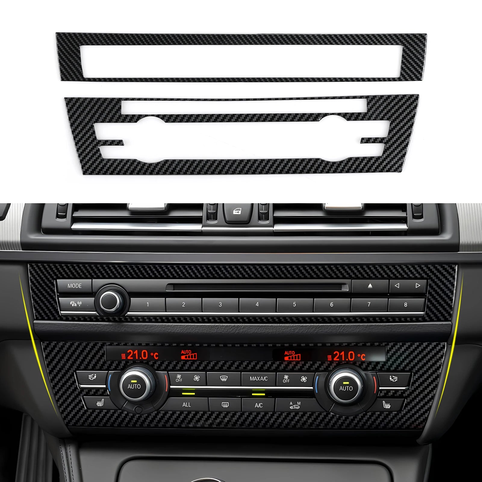For BMW 5 series F10 F11 (2010-2016) Trim Accessories. Car Center Console Dashboard Gear Shift Panel. Carbon Fiber ABS Sticker.