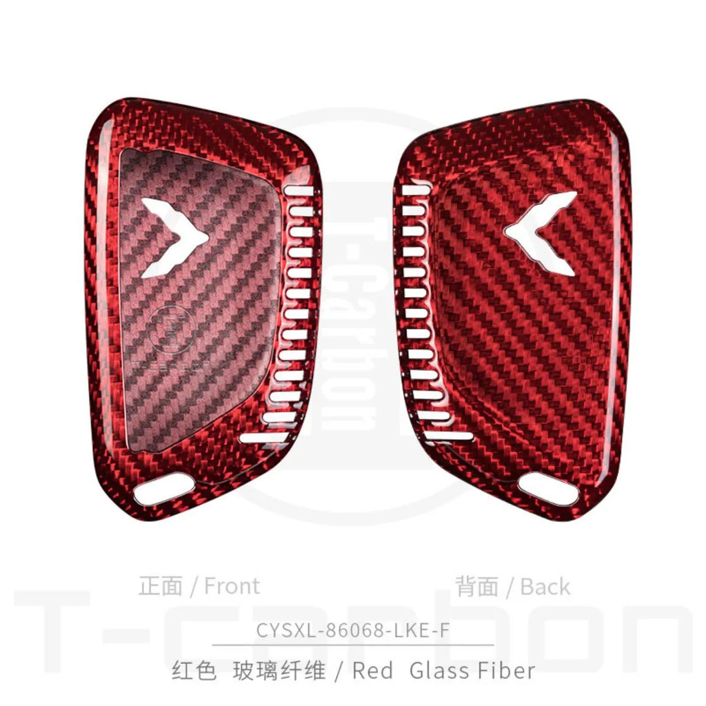 T-carbon Carbon Fiber Car Key Case Cover Fit For Chevrolet C8 Camaro Car Interior Accessories Key Fob Protect Car Key