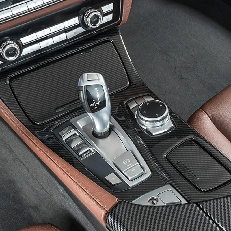 Automotive part For BMW 5 Series F10 carbon fiber Accessories car styling interior center console shift panel decorative strip