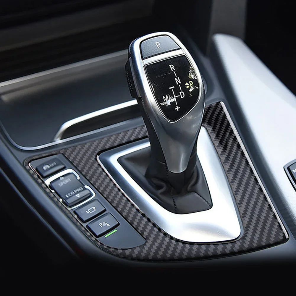 Carbon Fiber Interior Gear Shift Panel Cover Decal ABS Trim For BMW 3 4 Series F32 F30 F31 F33 F36 3GT F34 2014 2015 2016 2017