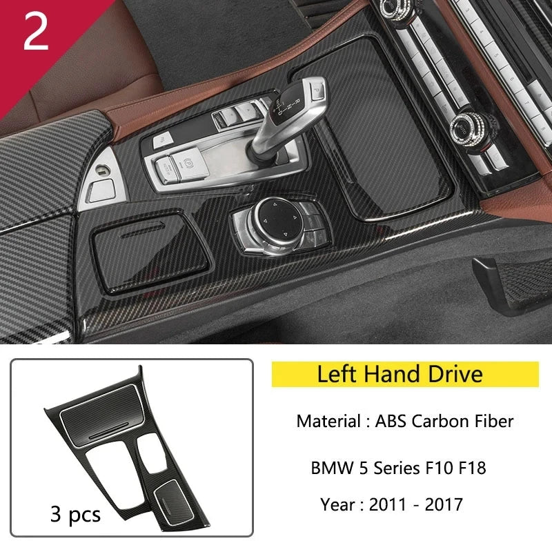 Automotive part For BMW 5 Series F10 carbon fiber Accessories car styling interior center console shift panel decorative strip